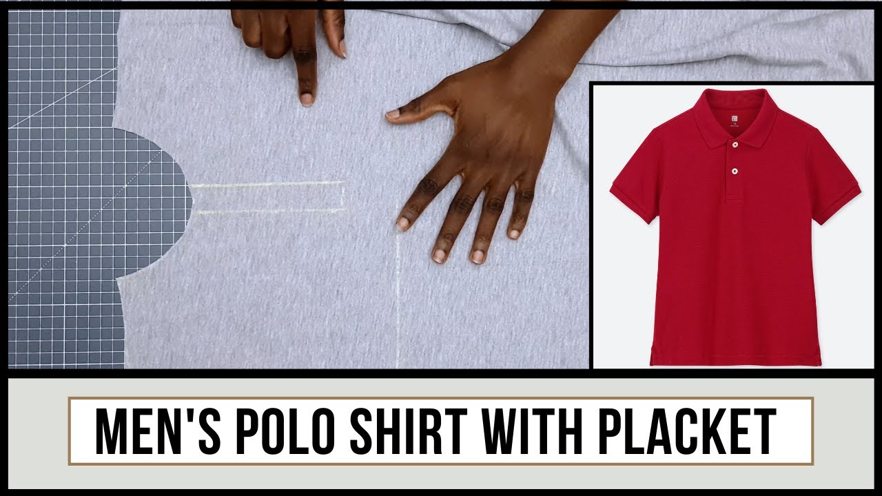 How To Cut Mens Polo Shirt With Placket For Beginners | Pattern Tutorial | Bhooki