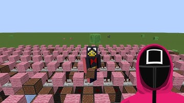 I made Squid Game Pink Soldiers using Minecraft Note Blocks