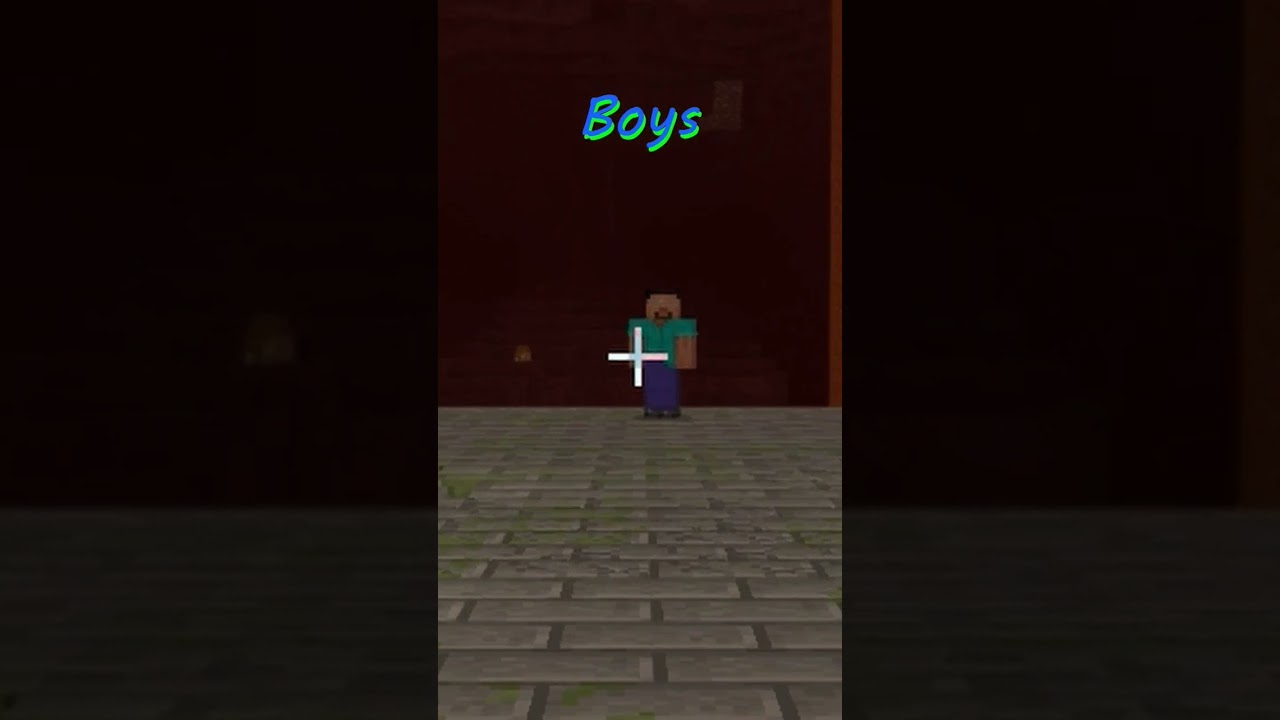 Girls vs Boys When seen Herobrine🤣 #subscribe #fypシ #minecraft #fyp #shorts #gaming