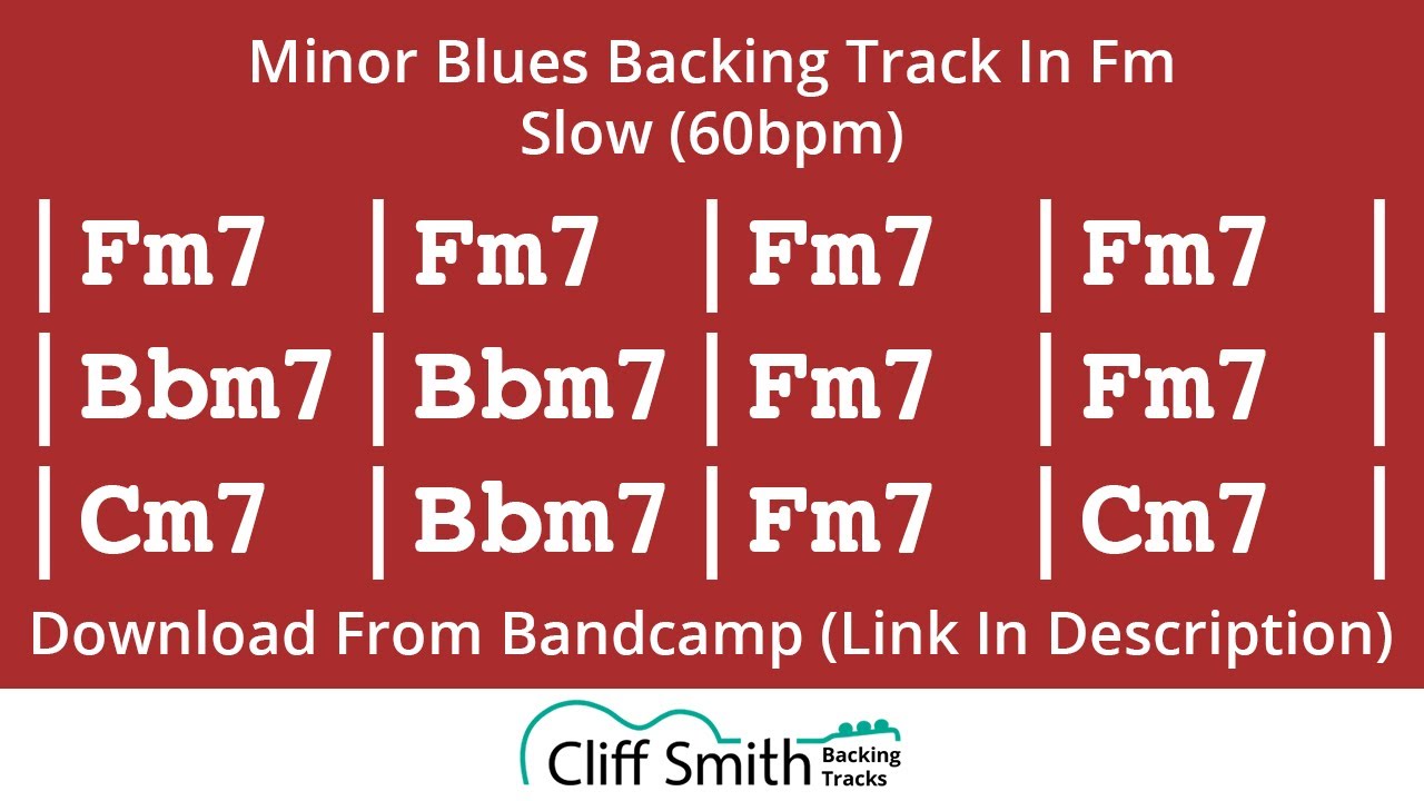 Fm - Slow Minor Blues Backing Track (60bpm)