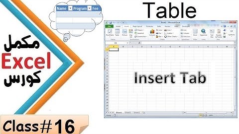 Ms Excel Full Tutorial Class # 16 Table in Pashto | Excel 2010 Table full details in Pashto