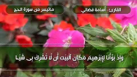 ماتيسر من سورة الحج للقارئ الشيخ أسامة فضالي | 2020