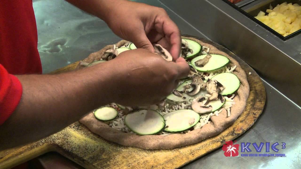 Vegetarian Pizza and Super Pizza Demo Brick Oven Pizza Kauai KVIC