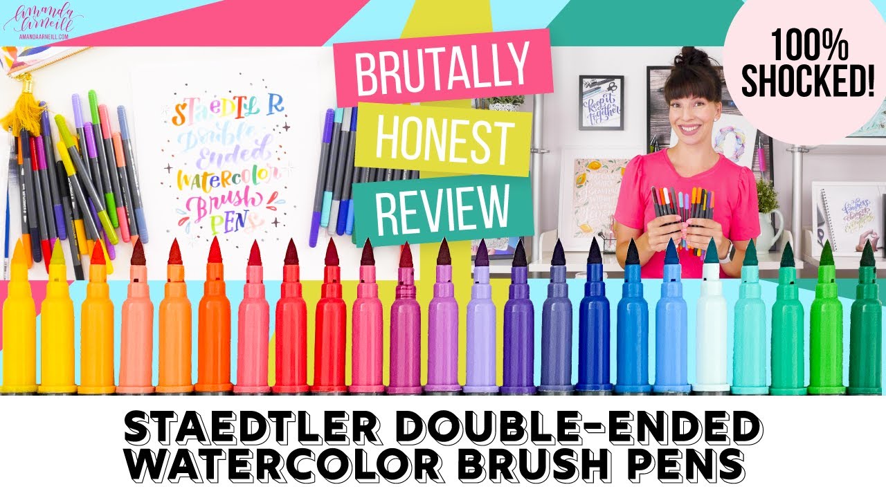 Double-Sided Water-based Brush Pen - 12 Color Set