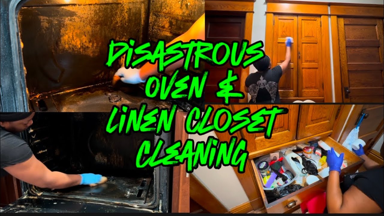 ‼️DISASTER Zones: ￼ EXTREME Oven & Linen Closet Cleaning ‼️ Part 3