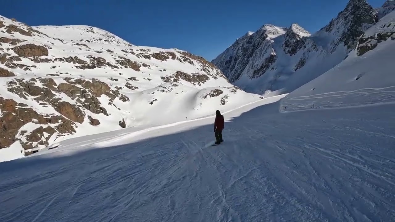 奧地利滑雪最終章 雪季長達8個月的施圖拜谷冰川雪場 新手總算開始換刃了/ Snowboard in Stubaier Gletscher/ Innsbruck Tirol Austria