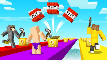 1v1v1 Minecraft Lucky Block Race vs My Friends!