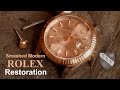 Restoration of a smashed rolex watch  most modern rolex in rose gold restored