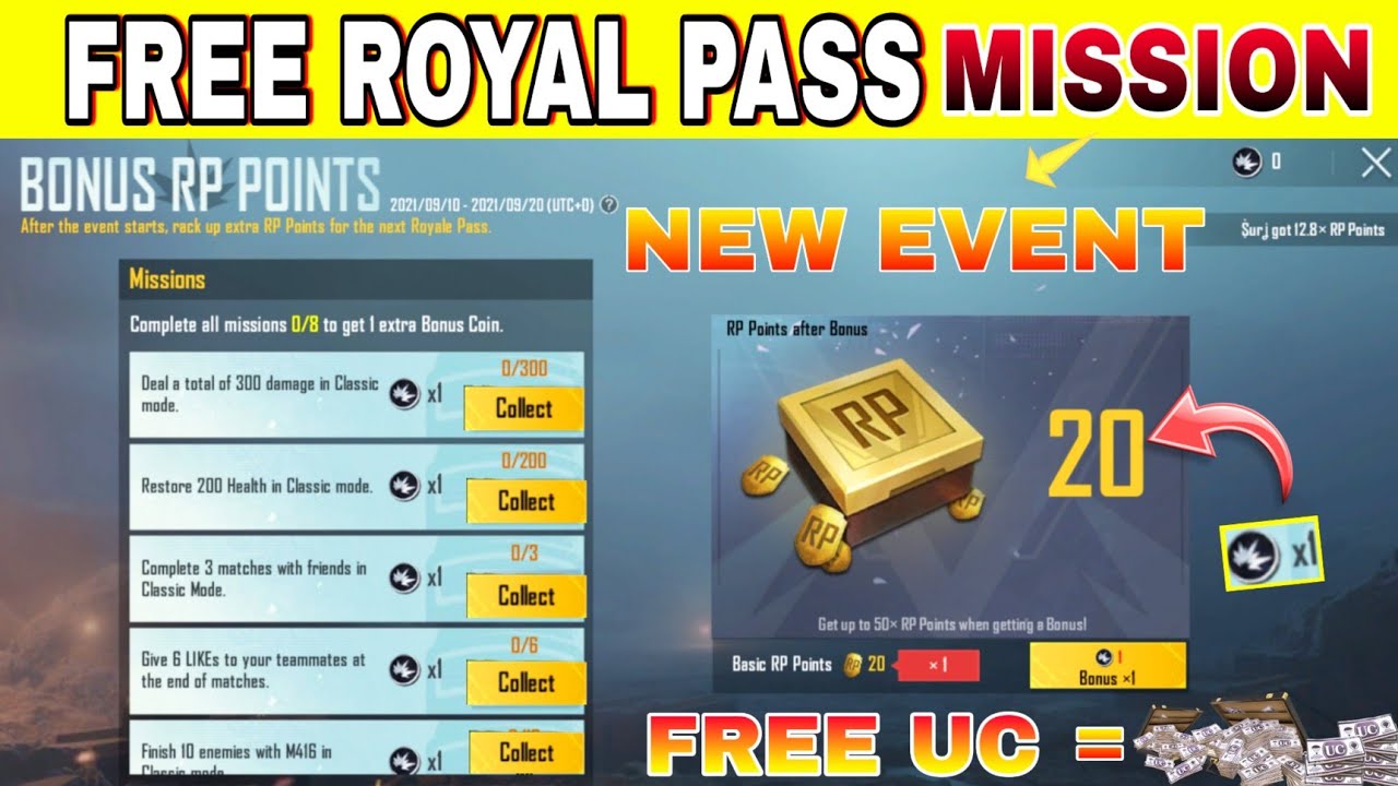 BONUS RP POINTS IN BGMI | FREE ROYAL PASS BONUS RP POINTS | HOW TO ...