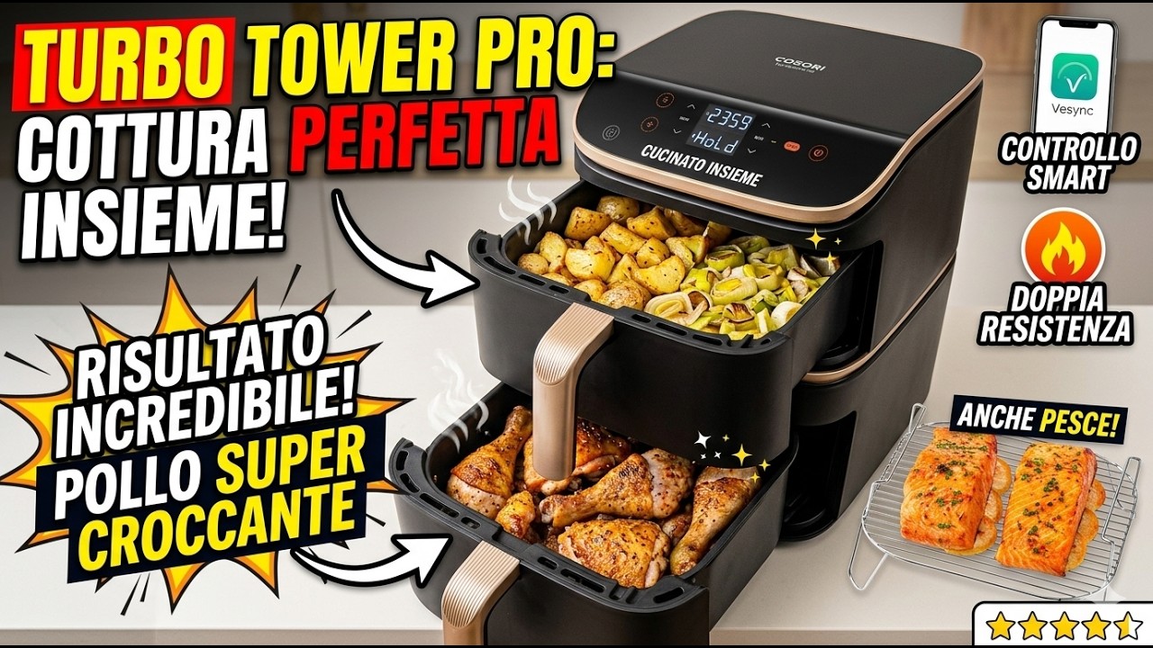 🔥 TEST Cosori Turbo Tower Pro Smart Chef Edition Friggitrice ad Aria Doppia Resistenza