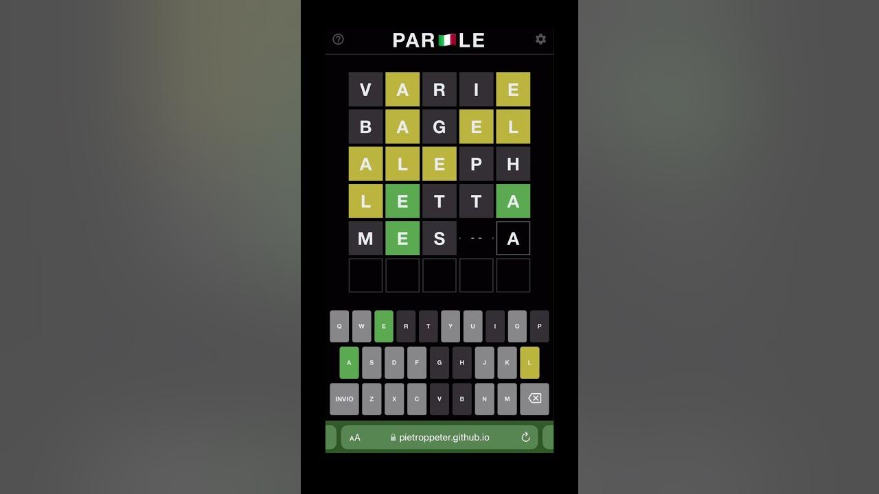 Parle italian wordle jan 22 2023 youtube