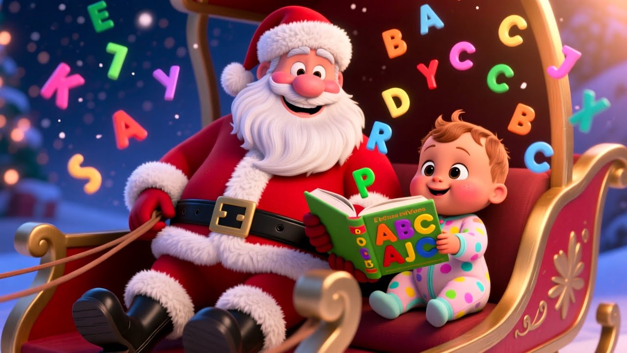 Baby Studytime Sleigh Ride 🎄🚂 Fun Holiday Learning Song | ABC & Numbers for Toddlers