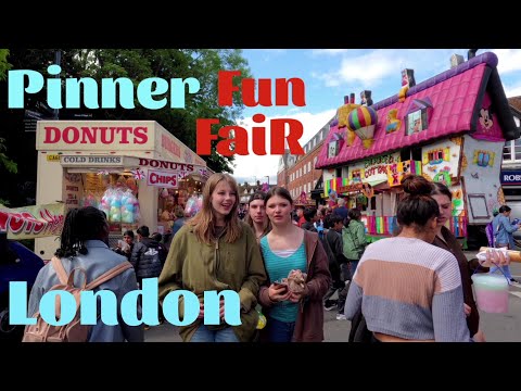 Pinner Fun Fair Walk Tour 2022 || Street Fun Fair || Pinner London 🇬🇧 [ 4K ]