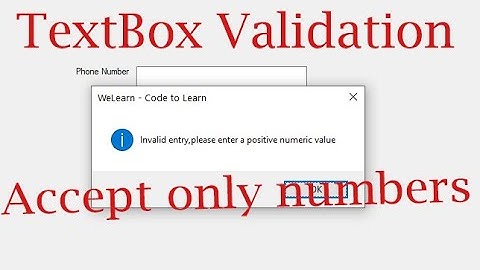 VB.NET TextBox Validation for numbers only 2020