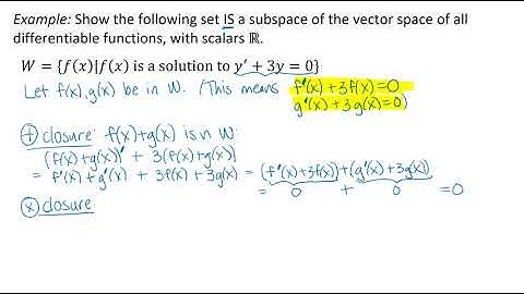 Show a Set IS a Subspace of the Set of Differentiable Functions