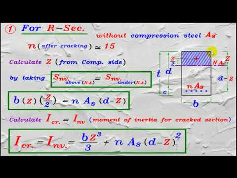 شرح Moment Of Inertia I After Cracking شرح تصميم الكمرات درس 4 3