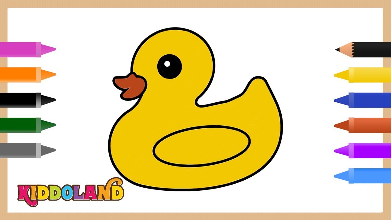 How to Draw a Rubber Duck | Duck Coloring | Kids Drawing - YouTube