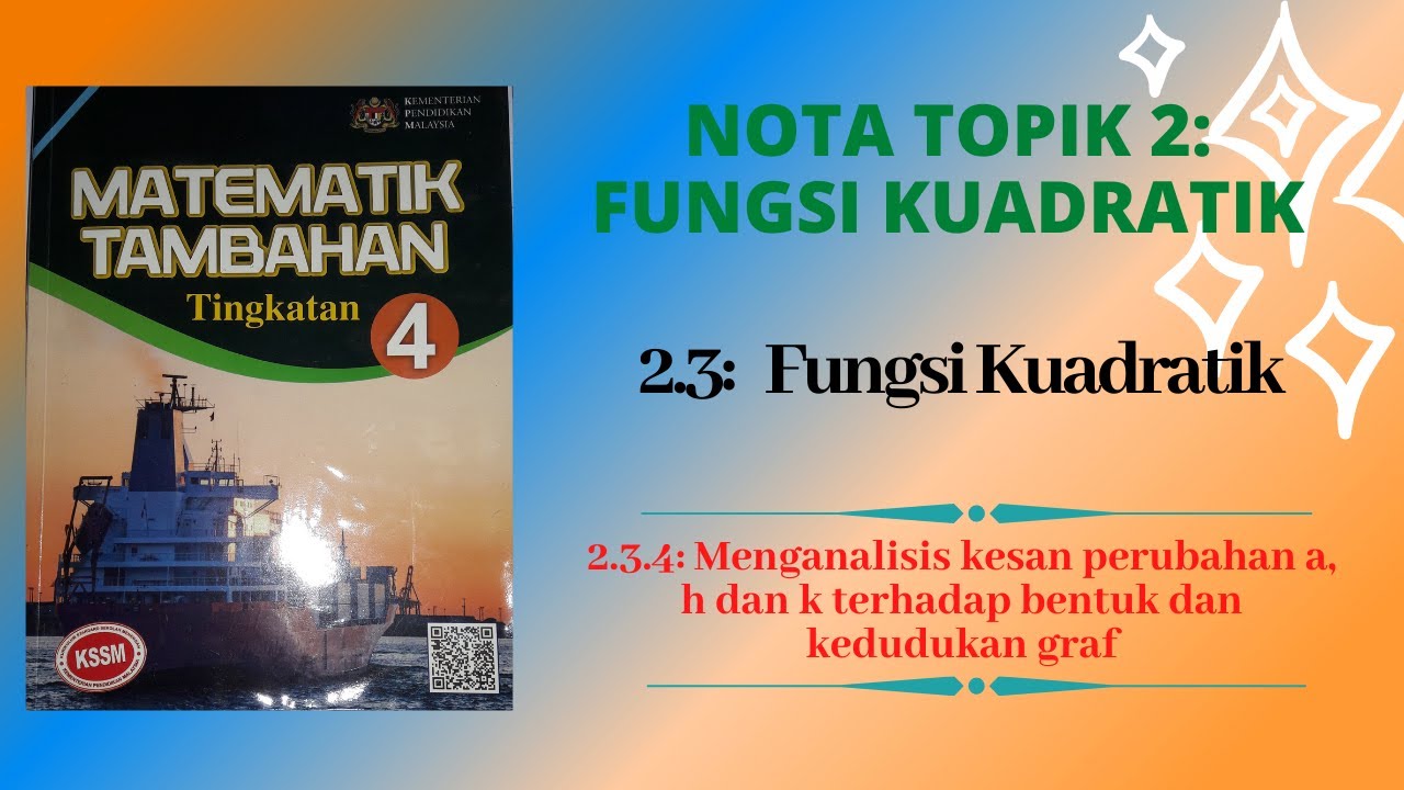 [Nota Fungsi Kuadratik 09]-menganalisis perubahan a, h dan k terhadap bentuk dan kedudukan graf