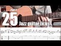 25 jazz guitar licks with tabs - Guitar lesson - Part 1/2 -