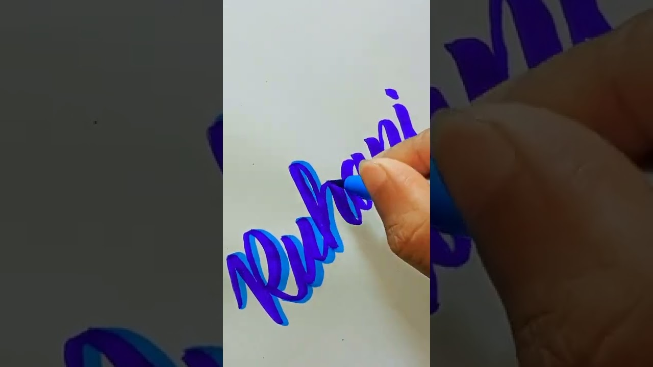 how to use brush pen||writing requested name Ruhani||3D arts||🔥🔥🔥