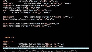 demo of pardef guessing, view-pardef, and goto-pardef in Emacs dix-mode