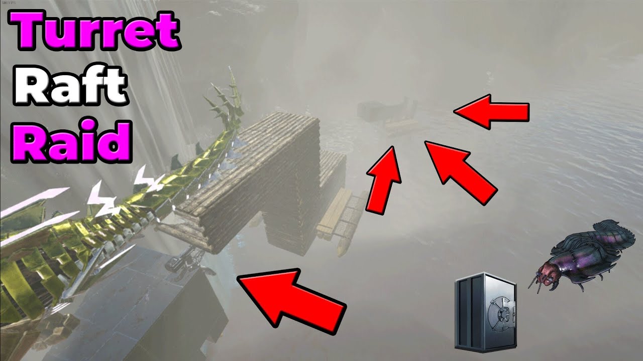 RAIDING A TURRET RAFT GONE WRONG??? ARK SMALL TRIBES 