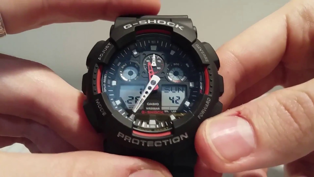 How to adjust time on CASIO G-Shock GA-100 if not sync - YouTube