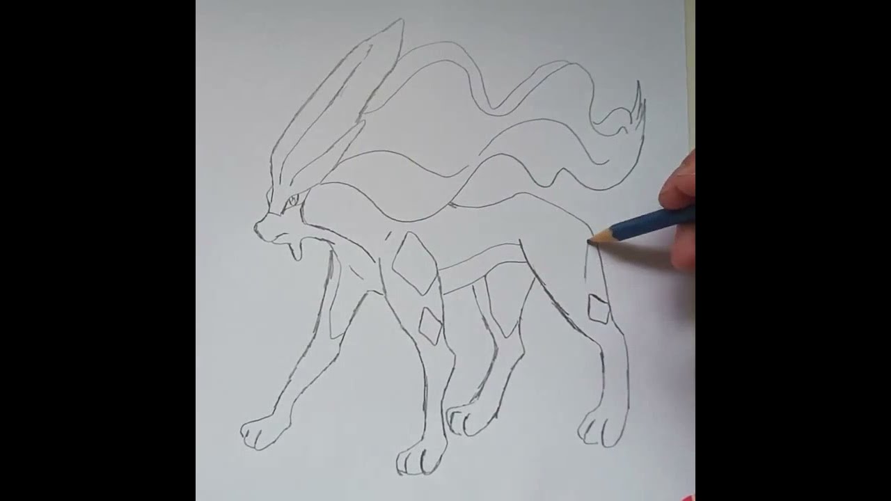 COMO DESENHAR O POKÉMON SUICUNE  HOW TO DRAW POKÉMON SUICUNE 