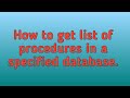 how to find list of procedure in a database