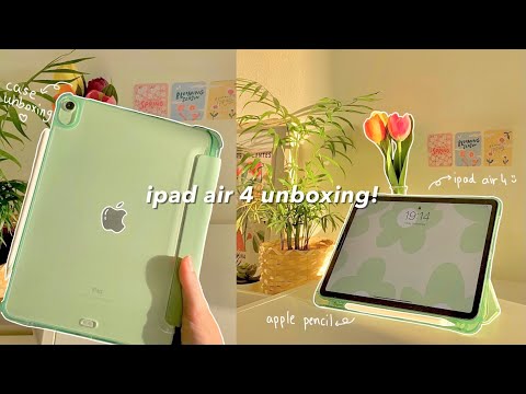 ? ipad air 4 (green) unboxing | apple pencil 2 + accessories ??