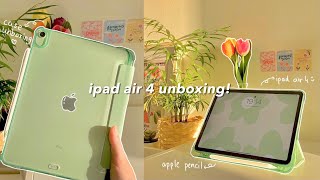 📦 ipad air 4 (green) unboxing | apple pencil 2 + accessories
