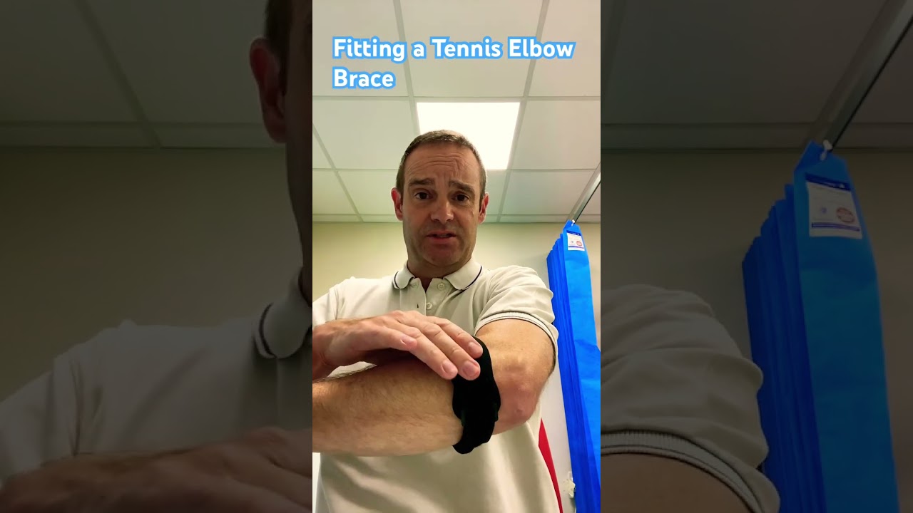 Установка фиксатора локтя для тенниса. 