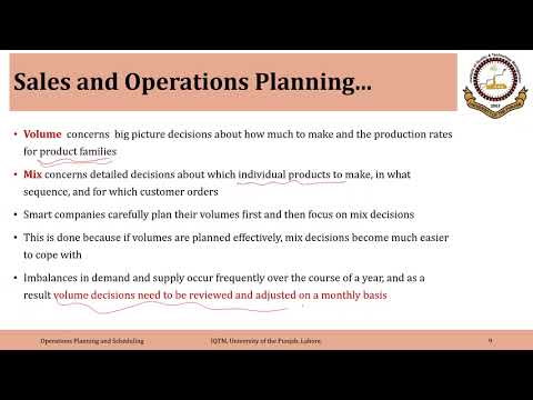Video 02_01_P1 Sales and Operations Planning (S & OP) Basics - youtube