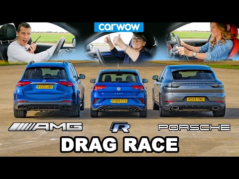 Amg Gle 53 V Porsche Cayenne Coupe V Vw T-Roc R - Drag Race *Mat V Mum V Girlfriend*