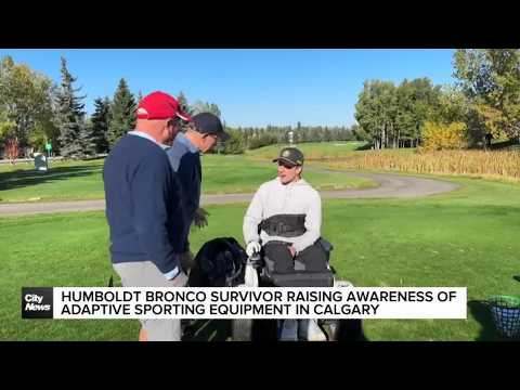 Humboldt Bronco survivor raising awareness of adaptive sporting equipment in Calgary