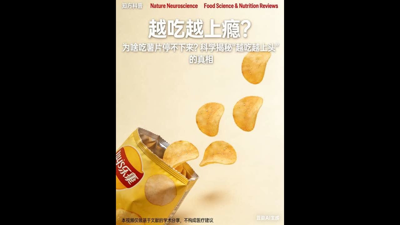 薯片为啥让人越吃越停不下？科学揭秘来啦 #追剧小零食 #零食推荐 #吃货必备 #薯片 #科普健康知识 为啥吃薯片停不下来？《自然・神经科学》（Nature Neuroscience）、《食品科学与