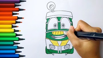 How to coloring a cute robot trains|Robot trains|robot|robot Transformer|robot transformation