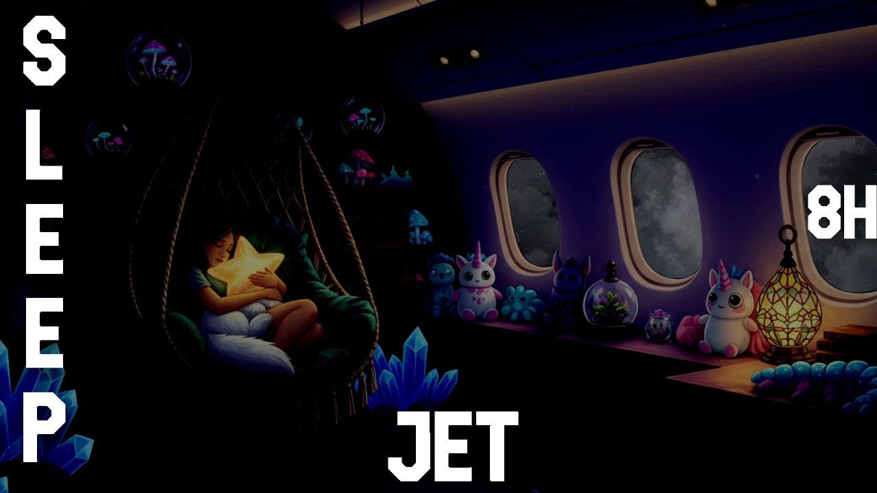 Fall Asleep Fast | Private Jet Bedroom with Clouds & Stars | 8 H