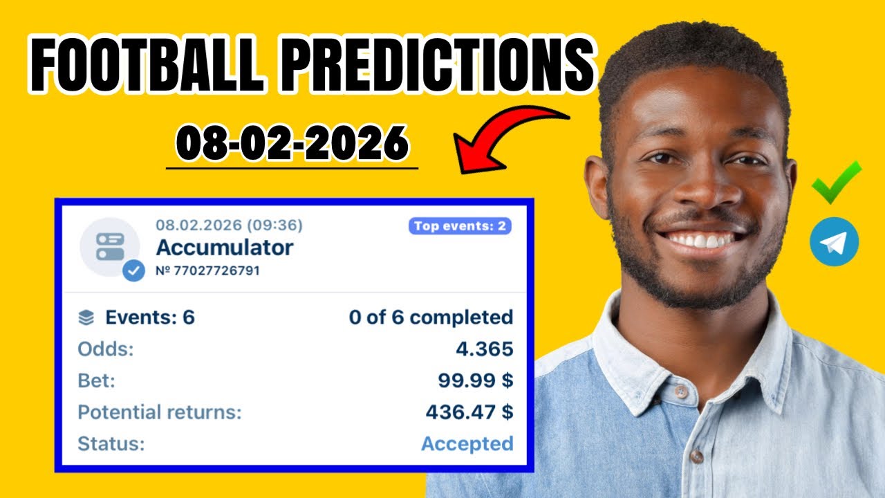 FOOTBALL PREDICTIONS TODAY 08/02/2026 | SOCCER PREDICTIONS TODAY | BETTING TIPS TODAY