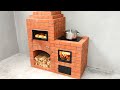 How to make a wood stove with an oven from red bricks and cement is great