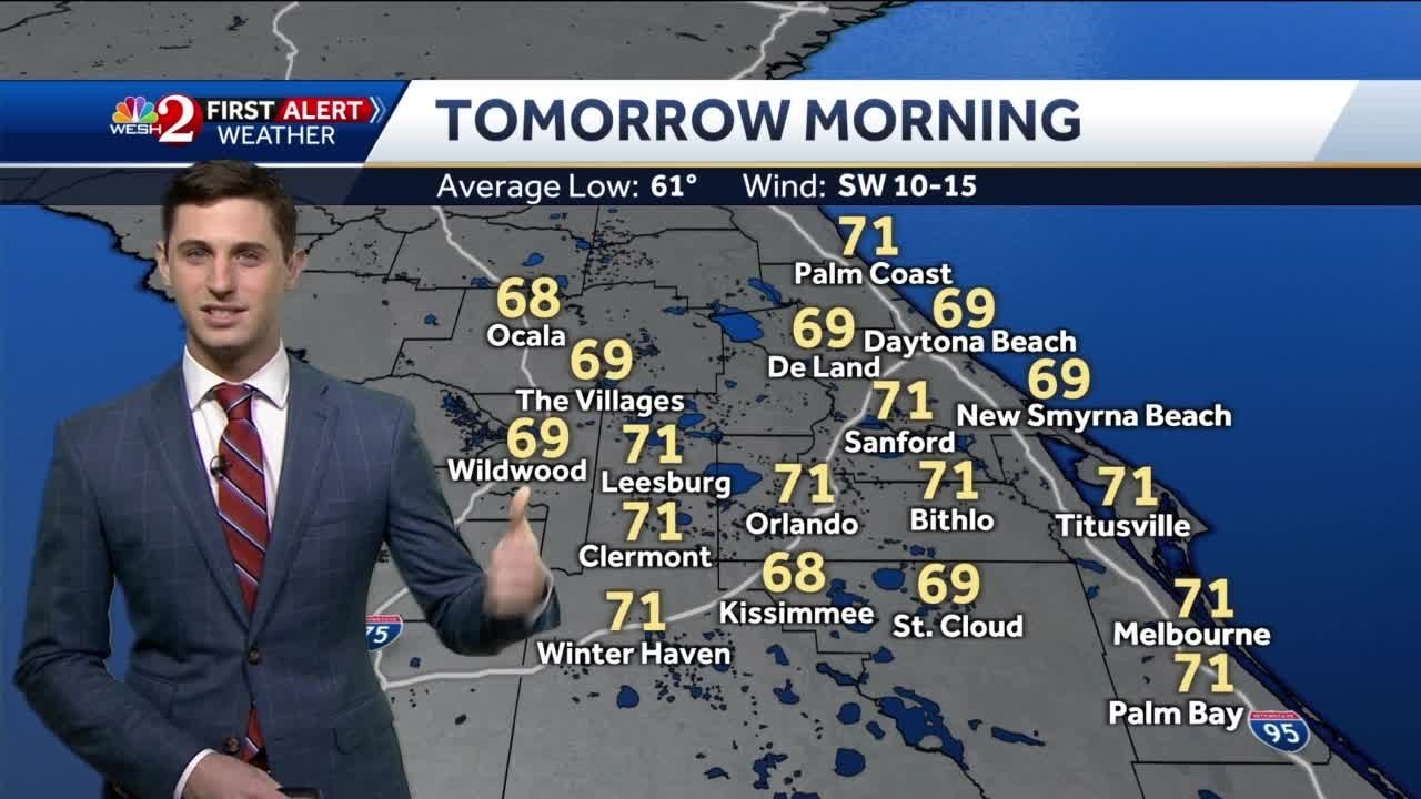 Warm and breezy Saturday night forecast - YouTube