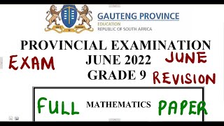 Mathematics Grade 9 June 2022 Memo Full Paper @mathszoneafricanmotives  @MathsZoneTV