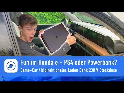 Fun with the Honda e - electric car gamer and bidirectional charging thanks to 230 V socket