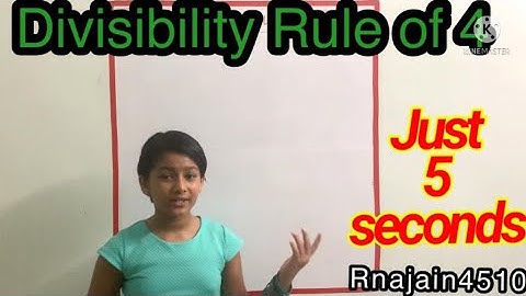 Divisibility  Rule of 4 | Check if a number is divisible by 4 or not without performing division