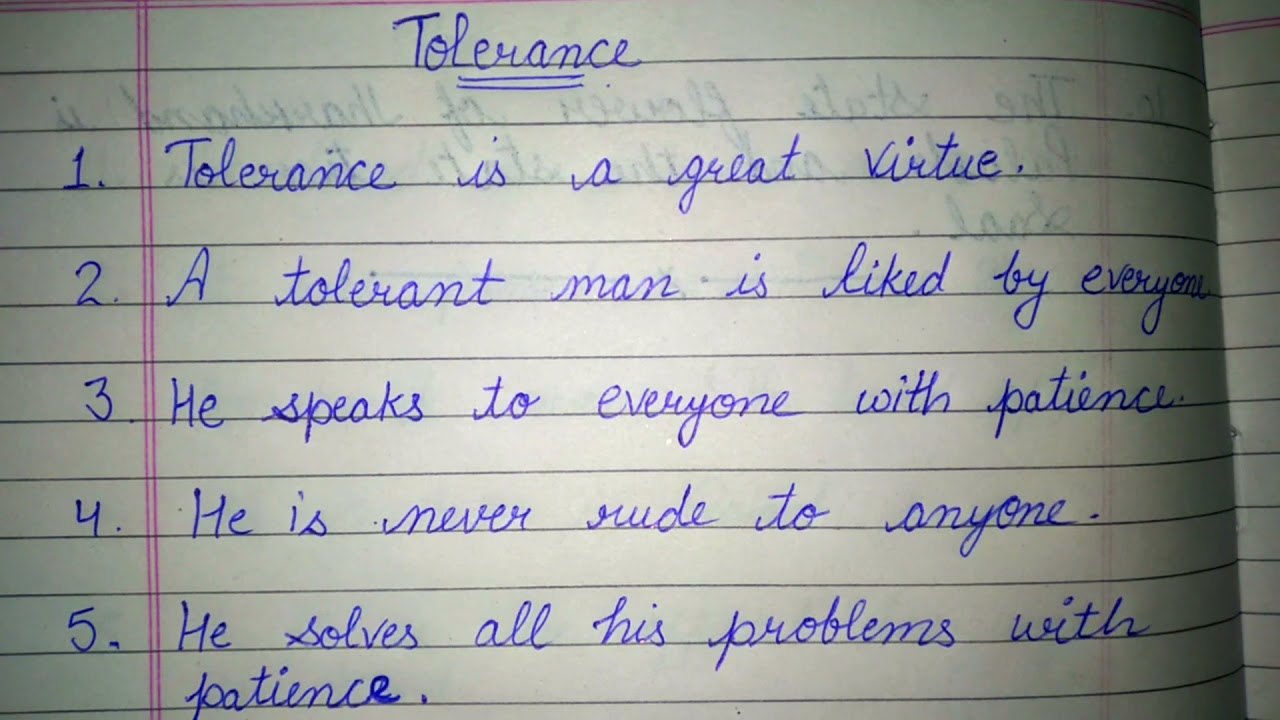 tolerance essay for class 10