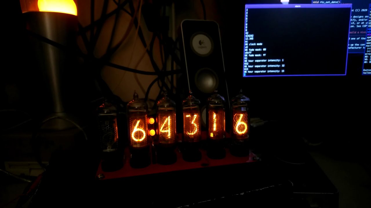 nixiedisp (nixie tube display/clock) quick feature test