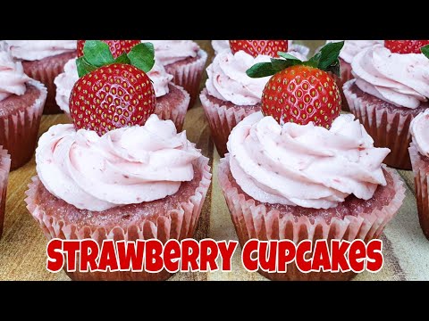 Video: Jordbær Cupcakes Med Strawberry Cheese Cream