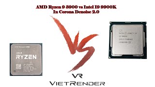 3Dsmax Corona 2 Render Time Exterior AMD Ryzen 9 3900 vs Intel I9 9900K