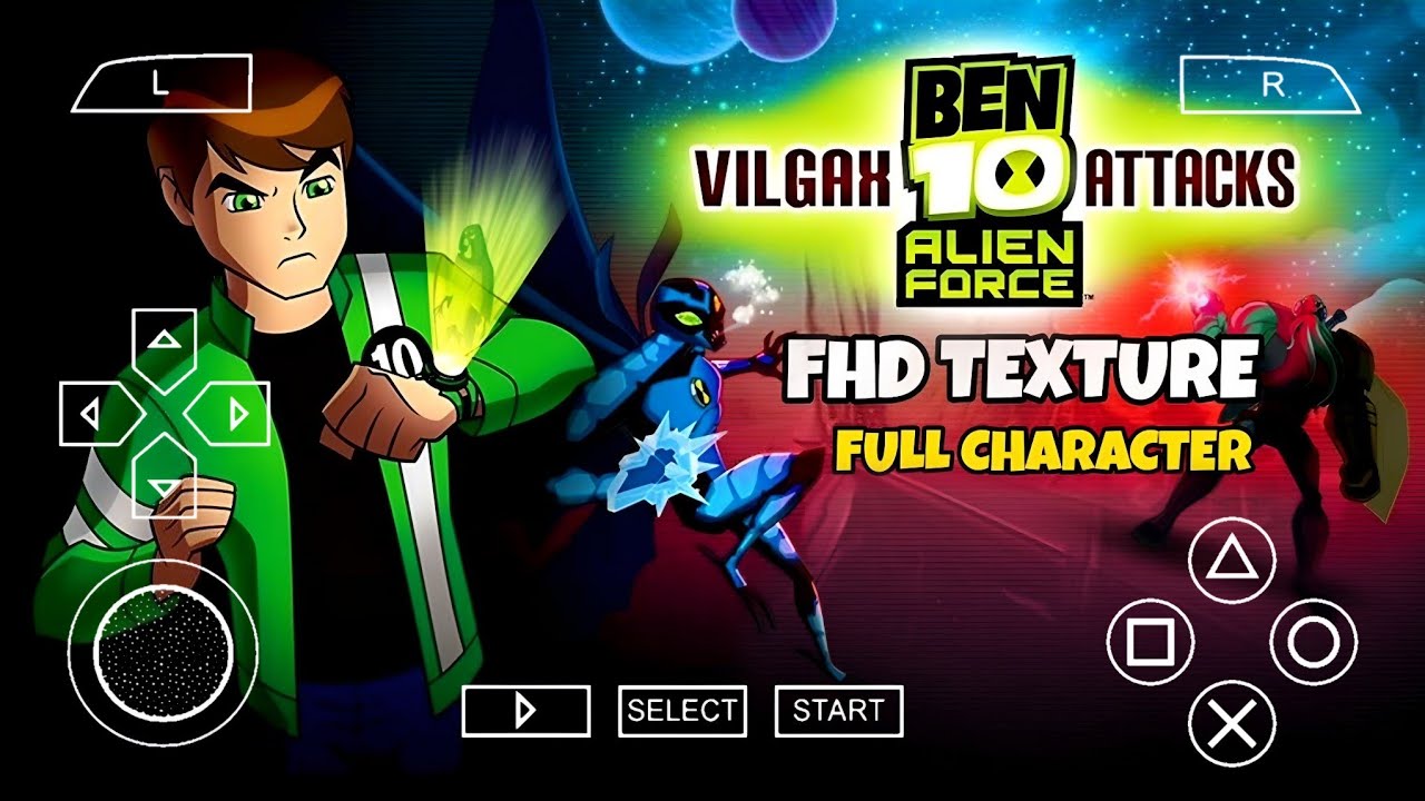 Ben 10 Alien Force Vilgax Attacks - FHD Texture Mod 2023 | PPSSPP Gameplay