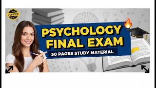PSY101 Comprehensive Final Exam 🔥 | General Psychology Study Material (30 Pages)